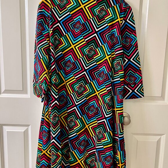 🌍 Zuri Nairobi Multicolor Button-Front Dress – Size L | Made in Kenya (Never Wo - Picture 4 of 4